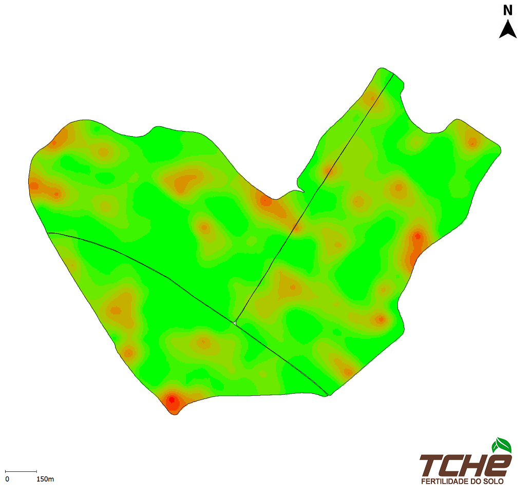 Recorte de mapa de calcário usado em uma prévia ilustrativa de visualização. Não é uma captura real da interface do Tchê Agro.